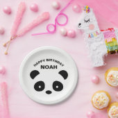 Panda Birthday Borden, wit en zwart Papieren Bordje (Feest)