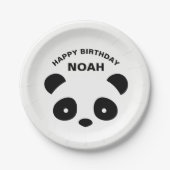 Panda Birthday Borden, wit en zwart Papieren Bordje (Voorkant)