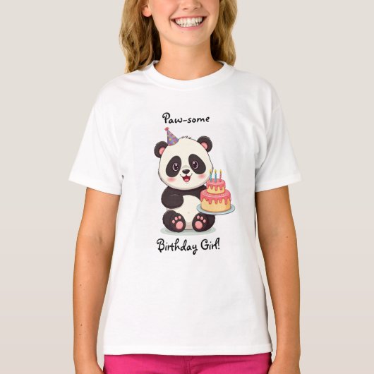 Panda Birthday Girl Shirt (Voorkant)