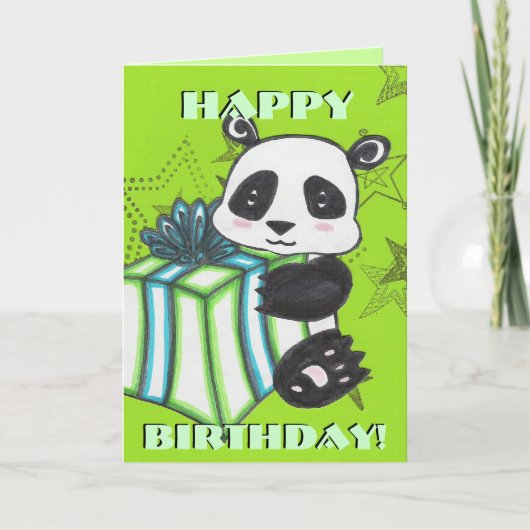 Panda Birthday Kaart (Voorkant)