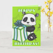 Panda Birthday Kaart (Gele Bloem)