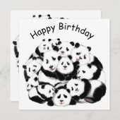 Panda Birthday Kaart Happy Family - Funny (Voorkant / Achterkant)