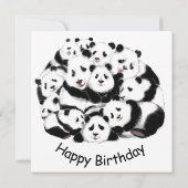 Panda Birthday Kaart Happy Family - Funny (Achterkant)