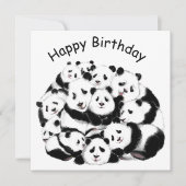 Panda Birthday Kaart Happy Family - Funny (Voorkant)