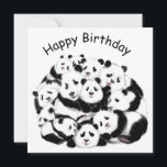 Panda Birthday Kaart Happy Family - Funny<br><div class="desc">Panda Family MIGNED Painting Design -</div>
