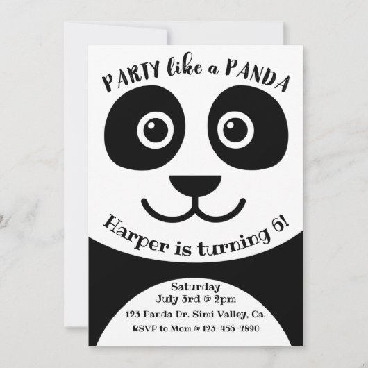 Panda, Birthday, Kinder partij, Panda-thema (Voorkant)