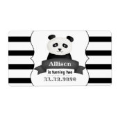 Panda Birthday Party Etiket (Voorkant)