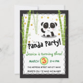 Panda Birthday Party Kaart (Voorkant)