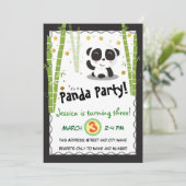 Panda Birthday Party Kaart (Staand voorkant)