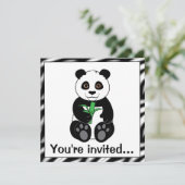 Panda Birthday Party Kaart (Staand voorkant)