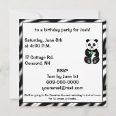 Panda Birthday Party Kaart (Achterkant)
