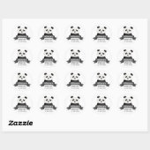 Panda Birthday Party Ronde Sticker (Vel)