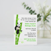 Panda Birthday Uitnodiging (Staand voorkant)