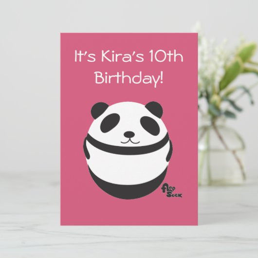 Panda Birthday Uitnodiging (Staand voorkant)