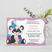 Panda Birthday-uitnodigingen Kaart (Staand voorkant)