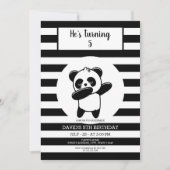 Panda Black en White Stripe kinderen van zaterdag Kaart (Voorkant)