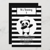 Panda Black en White Stripe kinderen van zaterdag Kaart (Voorkant / Achterkant)