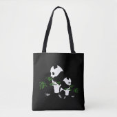 Panda Black opgroeien Tote Bag (Voorkant)