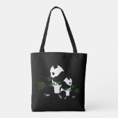 Panda Black opgroeien Tote Bag (Achterkant)
