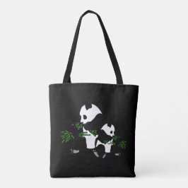 Panda Black opgroeien Tote Bag