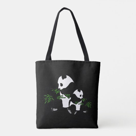 Panda Black opgroeien Tote Bag (Achterkant)