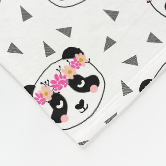  Panda Blanket - meisjes grilkroonpanda Fleece Deken (Hoek)