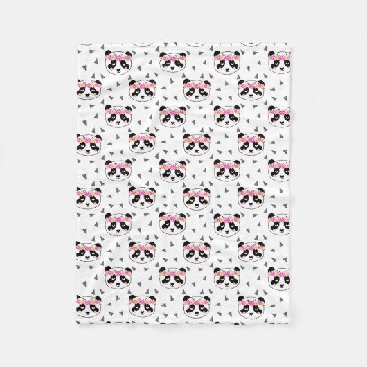  Panda Blanket - meisjes grilkroonpanda Fleece Deken (Voorkant)
