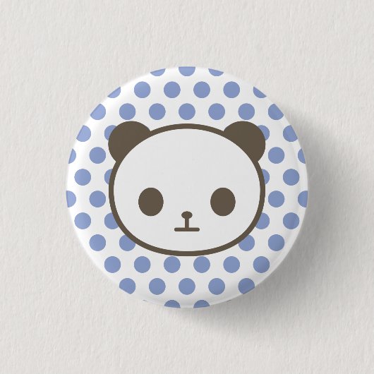 panda blauw ronde button 3,2 cm (Voorkant)
