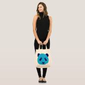 Panda - Blauw Tote Bag (Voorkant (model))