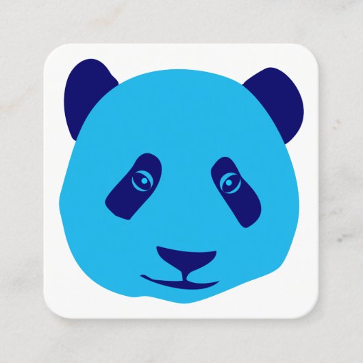 Panda - Blauw Vierkante Visitekaartje (Voorkant)