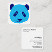 Panda - Blauw Vierkante Visitekaartje (Voorkant / Achterkant)