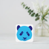 Panda - Blauw Vierkante Visitekaartje (Staand voorkant)