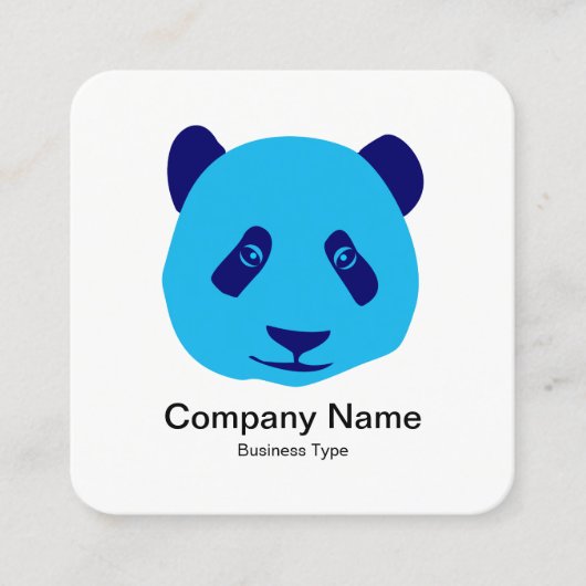 Panda - Blauw Vierkante Visitekaartje (Voorkant)