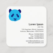 Panda - Blauw Vierkante Visitekaartje (Achterkant)