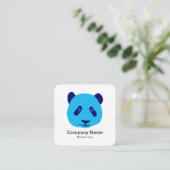 Panda - Blauw Vierkante Visitekaartje (Staand voorkant)