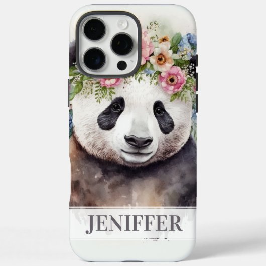 Panda Bloemen Aquarel Case-Mate iPhone Case (Achterkant)