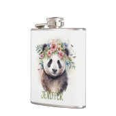Panda Bloemen Aquarel                           Heupfles (Links)