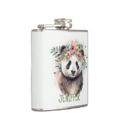 Panda Bloemen Aquarel                           Heupfles (Rechts)