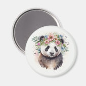 Panda Bloemen Aquarel Magneet (Voorkant / Achterkant)
