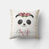 panda bloesmonogram gepersonaliseerd kussen (Achterkant)