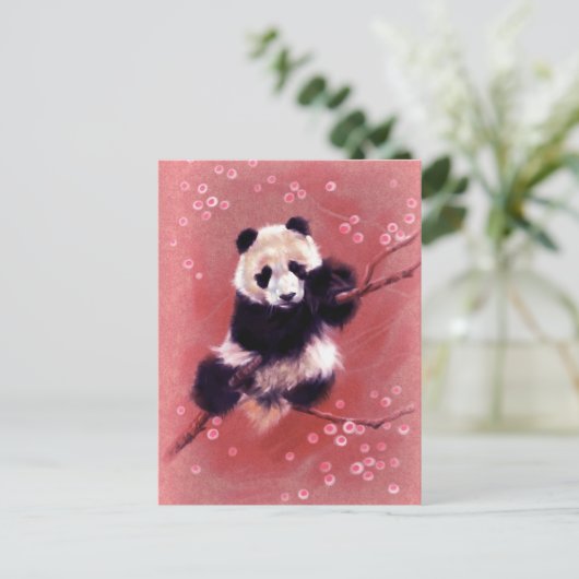 Panda Blossom Briefkaart (Staand voorkant)