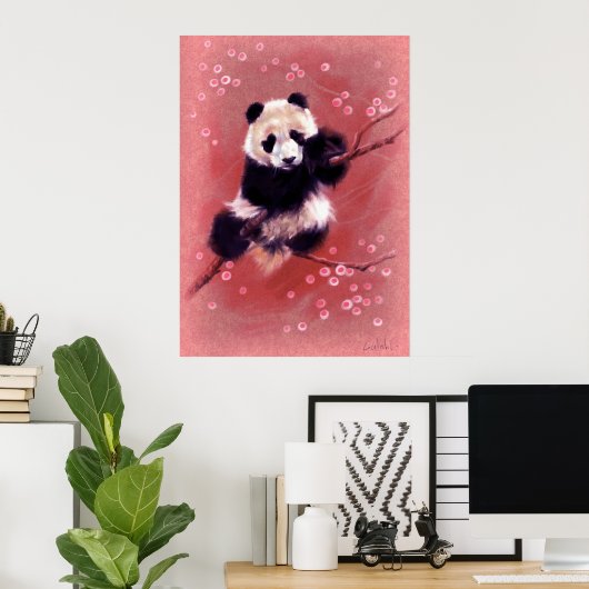 Panda Blossom Poster (Thuiskantoor)
