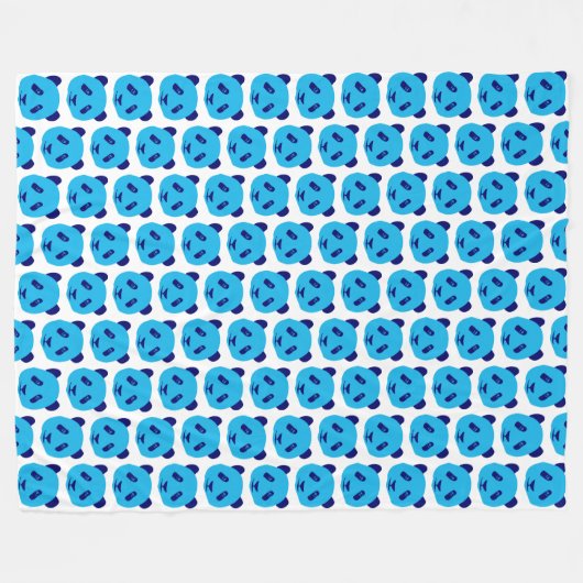 Panda Blue Pattern Fleece Deken (Voorkant (Horizontaal))