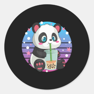 Panda Boba Tea Bubble Tea Anime Kawaii Neko Ronde Sticker