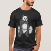 Panda Bodybuilder Dumbbell Bodybuilding T-shirt (Voorkant)