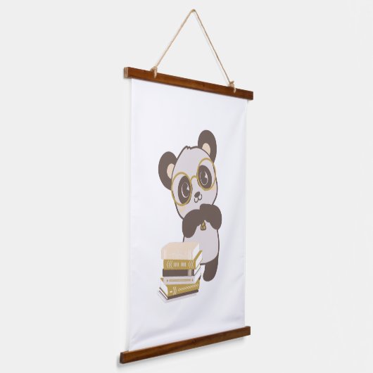 Panda Book Nook Reading Poster Hangend Wandkleed (Gebogen)