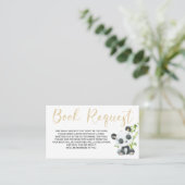 Panda Book Request Kaart for Baby shower Birthday Visitekaartje (Staand voorkant)