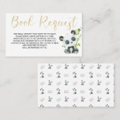 Panda Book Request Kaart for Baby shower Birthday Visitekaartje (Voorkant / Achterkant)
