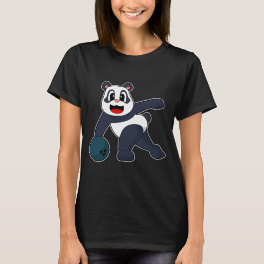 Panda Bowling Bowlingbal T-shirt (Voorkant)
