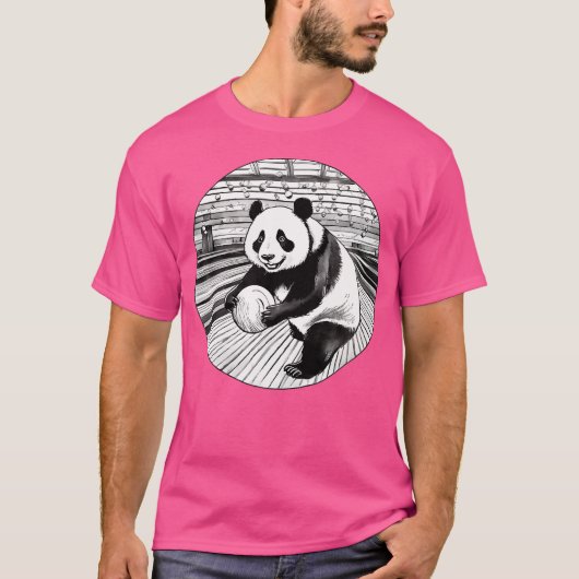 Panda Bowling speler Funny Bowler voor mannen T-shirt (Voorkant)